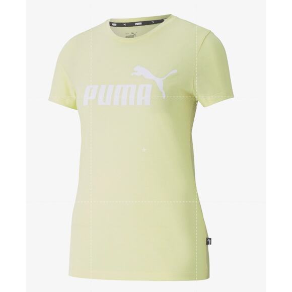 Puma Women's ESS Logo Tee in Spring Yellow Short Sleeve Shirt X-Small XS NWT - Picture 3 of 6